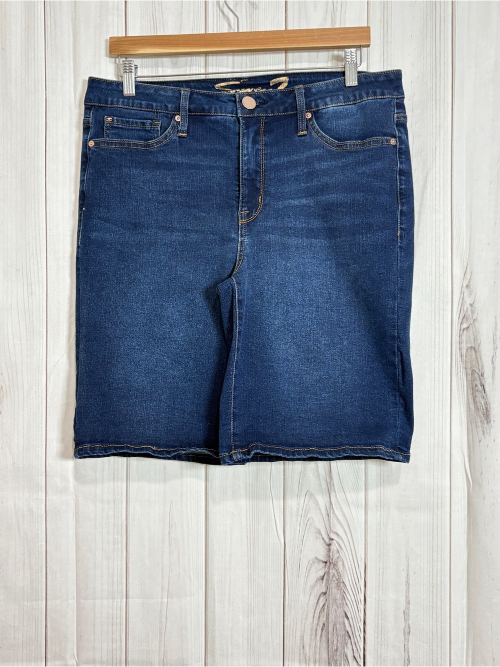 Seven7 Blue Sunset Bermuda Denim Shorts